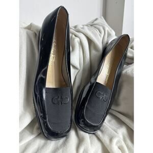 Salvatore Ferragamo Black Leather Classic Women’s size 8.5 2A Designer Shoes